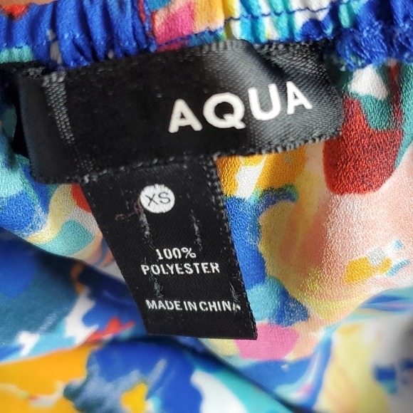 Aqua Blue Multicolor Floral Fit & Flare Mini Dress xSmall Preowned - Picture 8 of 8